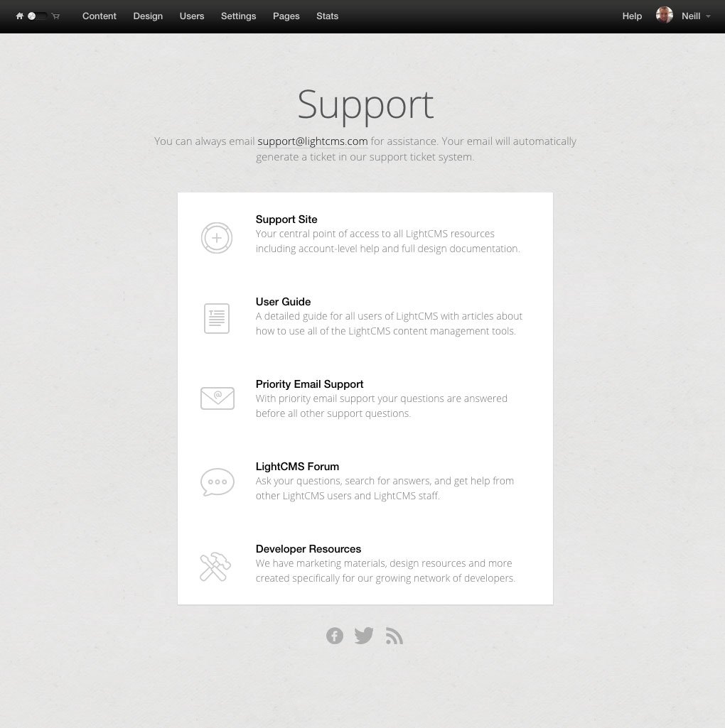 LightCMS Partners Support Page